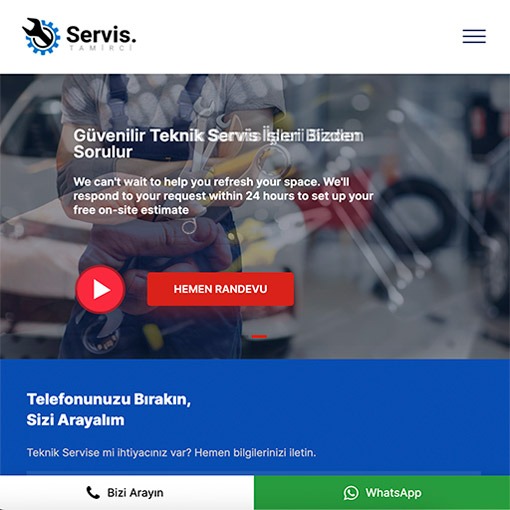 Teknik Servis Kurumsal Teması #1